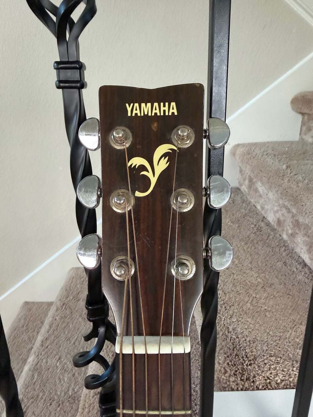 Yamaha FGX-413SC Acoustic Electric Guitar with Custom Floral Art - Picture 3 of 10